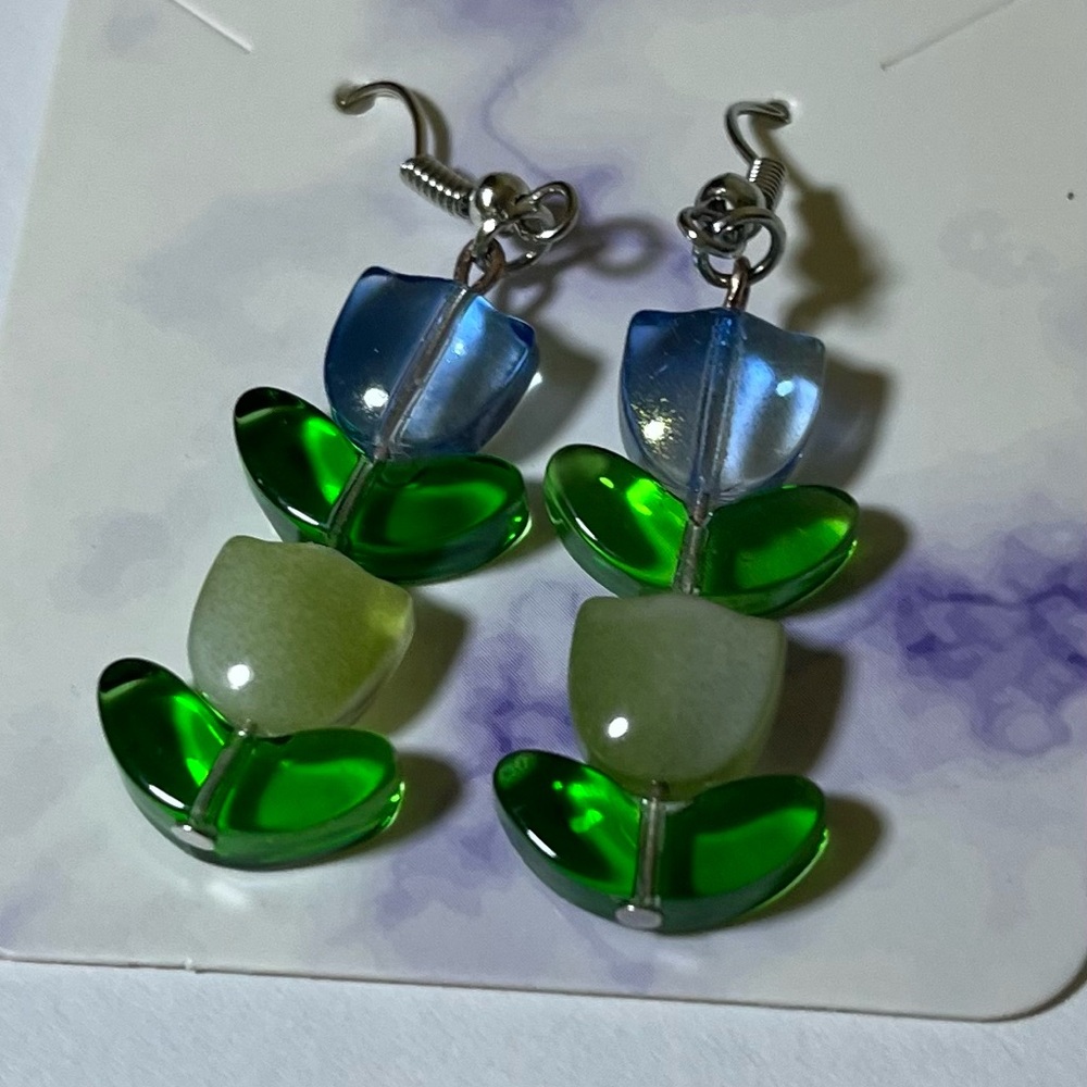 Charming Glass Tulip Earrings